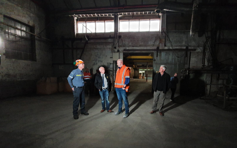 NZAS and Gore council representatives inside the now empty former paper mill 