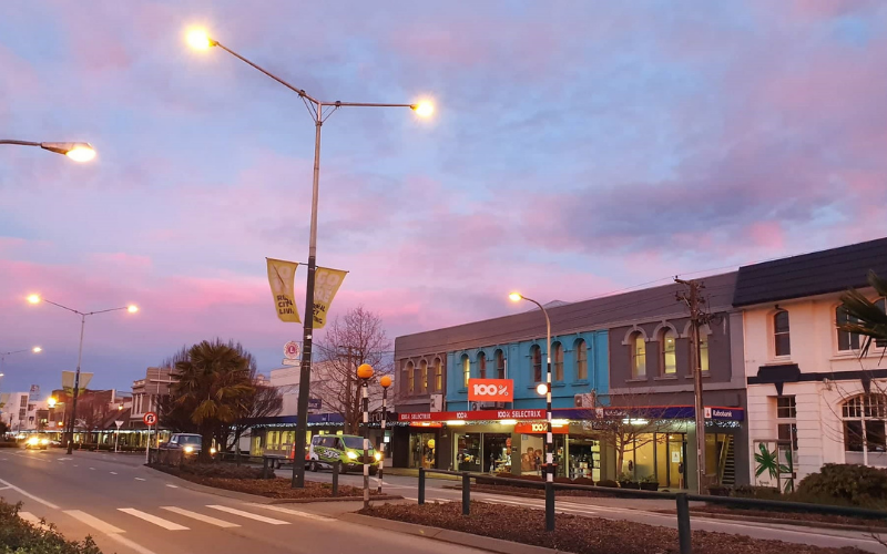 Gore's Main Street where the old temperature clock once stood.